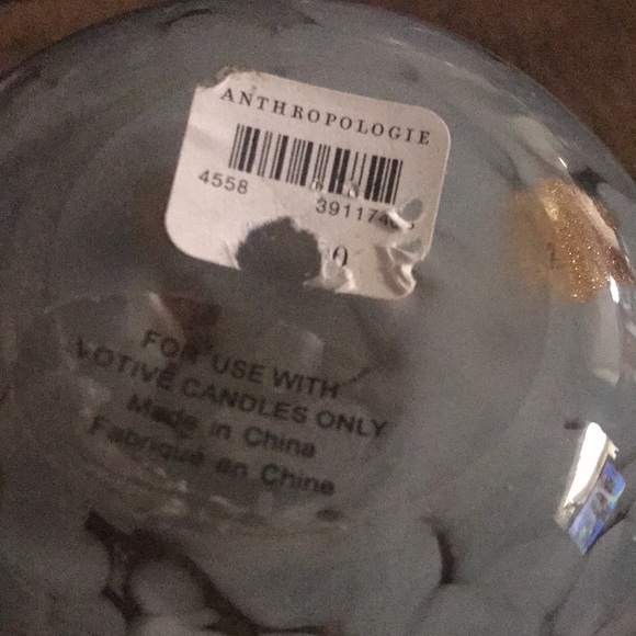 NWT Candle Holder Tea Light Votive Anthropologie Gray &Metallic Bronze Art Glass - Picture 5 of 7